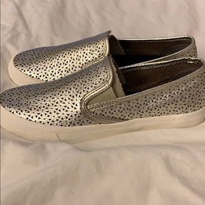 Sperry Seaside nautical perforated slip on in Gold